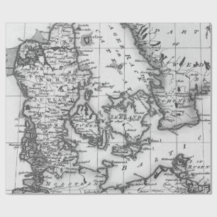 Old Maps Black and White Wrapping Paper
