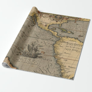 Old Maps Pattern Wrapping Paper