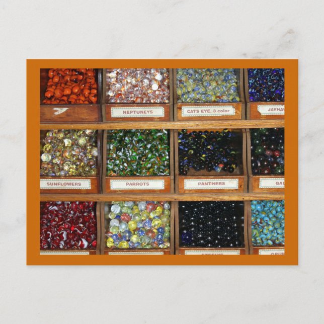 old marbles in boxes postcard (Front)