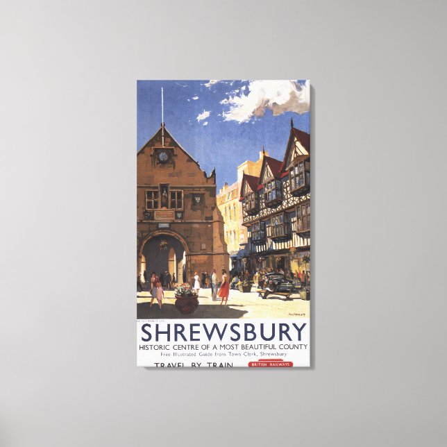 Old Market Hall View British Railways Poster Canvas Print (Front)