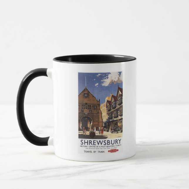 Old Market Hall View British Railways Poster Mug (Left)