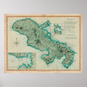 Old Martinique Island Map (1704) Poster
