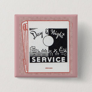 old matchbook cover Day & Night Service Button