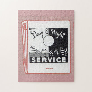 old matchbook cover Day & Night Service Jigsaw Puzzle