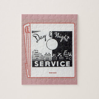 old matchbook cover Day & Night Service Jigsaw Puzzle