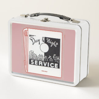 old matchbook cover Day & Night Service Metal Lunch Box