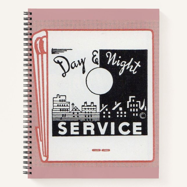 old matchbook cover Day & Night Service Notebook (Front)