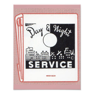 old matchbook cover Day & Night Service Photo Print
