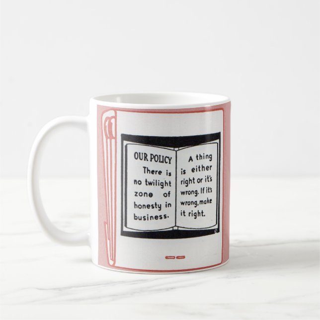 old matchbook cover Honesty in Business Coffee Mug (Left)