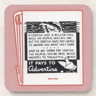 old matchbook cover It Pays to Advertise Beverage Coaster