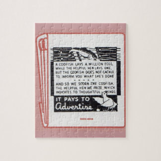 old matchbook cover It Pays to Advertise Jigsaw Puzzle