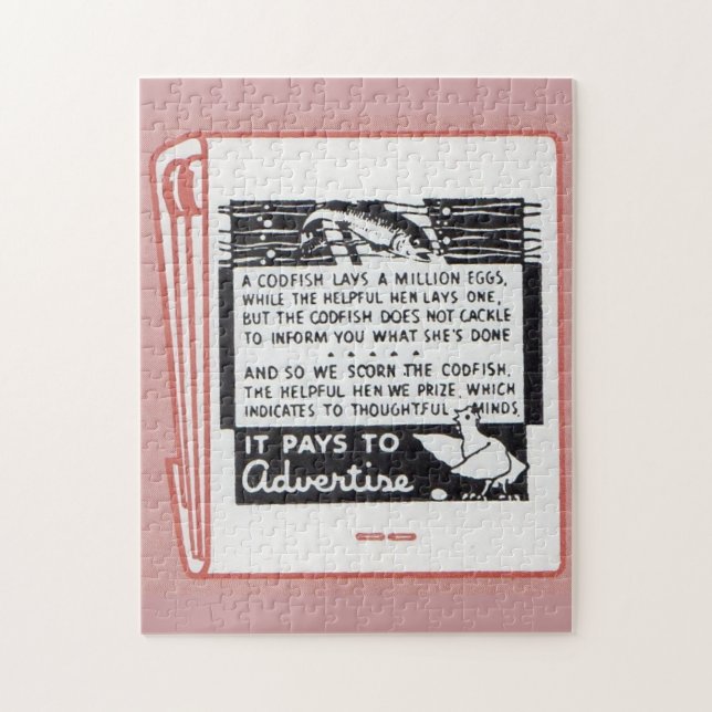 old matchbook cover It Pays to Advertise Jigsaw Puzzle (Vertical)