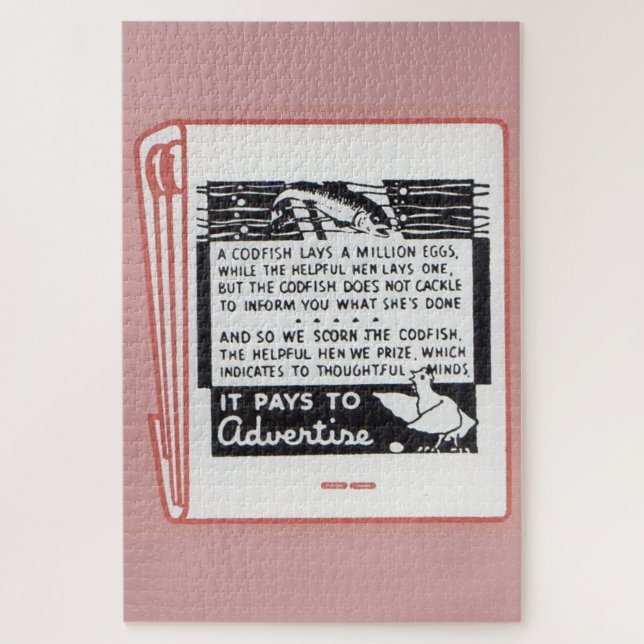 old matchbook cover It Pays to Advertise Jigsaw Puzzle (Vertical)
