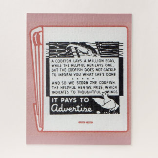 old matchbook cover It Pays to Advertise Jigsaw Puzzle