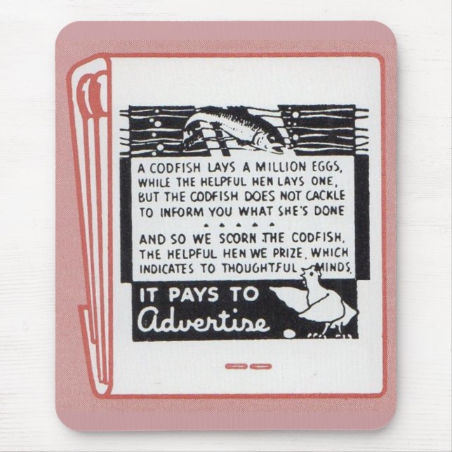 old matchbook cover It Pays to Advertise Mouse Pad (Front)