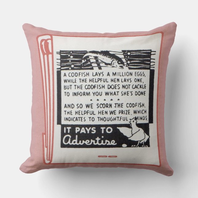 old matchbook cover It Pays to Advertise print Throw Pillow (Front)