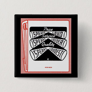 old matchbook cover Price Speaks Loud Button