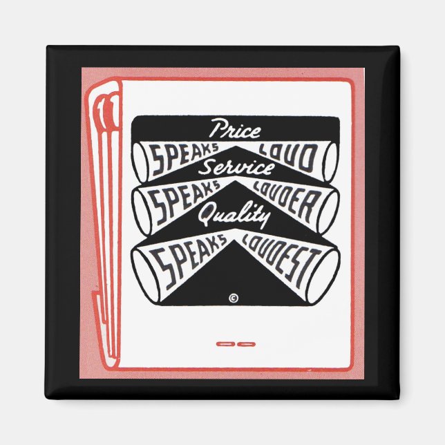 old matchbook cover Price Speaks Loud Magnet (Front)