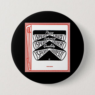 old matchbook cover Price Speaks Loud Pinback Button
