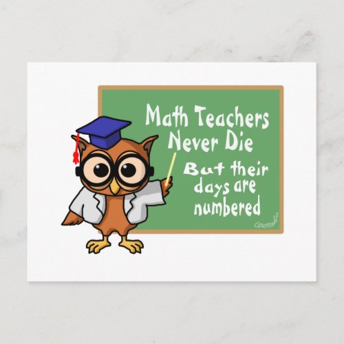 Old Math Teachers Epitaph Postcard