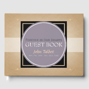 Old Mauve Circle Black Square Memorial Guest Book