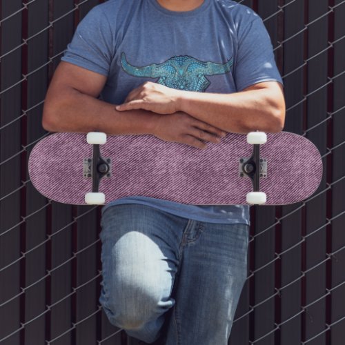 Old Mauve Denim Pattern Skateboard