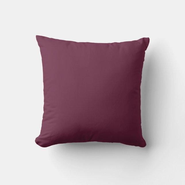 Old Mauve Solid Plain Color Throw Pillow (Front)
