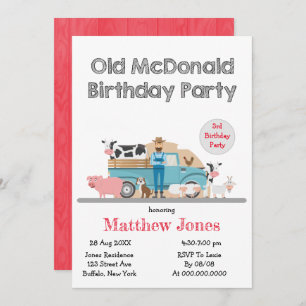 Old McDonald Farm Birthday Party