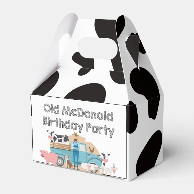Old McDonald Farm Birthday Party  Favor Boxes (Front Side)