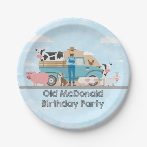 Old McDonald Farm Birthday Party  Paper Plates