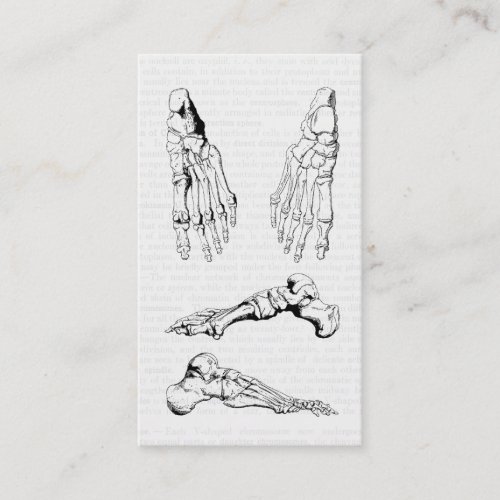 Old Medical Art Human Anatomy Bones of the Foot Business Card