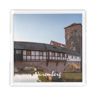 Old medieval bridge in Nuremberg, Germany Acrylic Tray