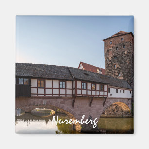 Old medieval bridge in Nuremberg, Germany Magnet