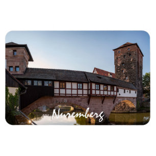 Old medieval bridge in Nuremberg, Germany Magnet