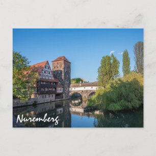 Old medieval bridge in Nuremberg, Germany Postcard