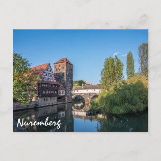 Old medieval bridge in Nuremberg, Germany Postcard