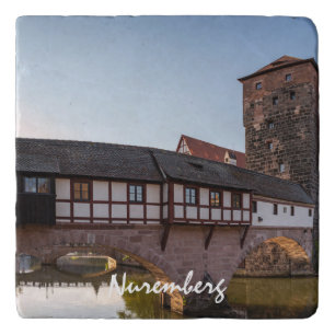 Old medieval bridge in Nuremberg, Germany Trivet