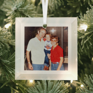 Old Memories photo keepsake Glass Ornament