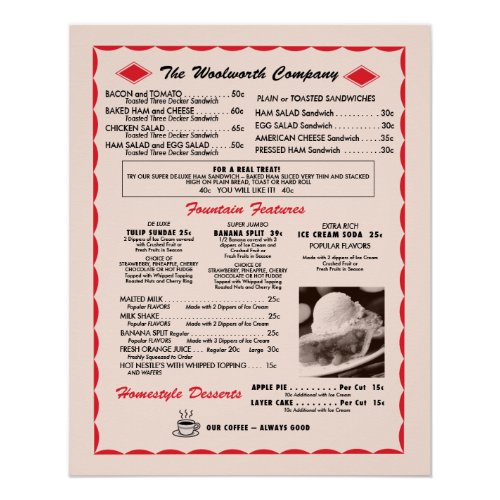 Old Menu Poster