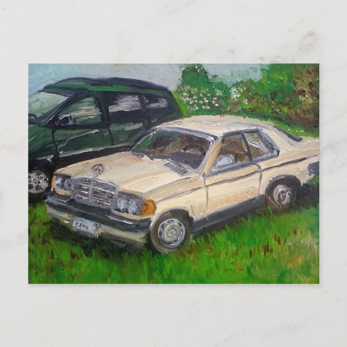 Old Mercedes painting Postcard