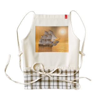 Old merchant ship - 3D Render Zazzle HEART Apron