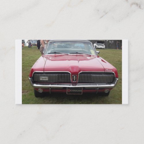 Old Mercury Cougar red Classic antique car Business Card