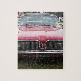 Old Mercury Cougar red Classic antique car Jigsaw Puzzle