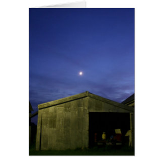 Old metal building moon