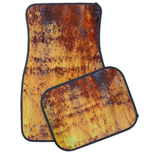 Old metal iron rust background and texture, metal car floor mat
