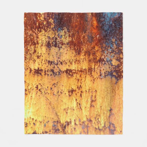 Old metal iron rust background and texture metal fleece blanket
