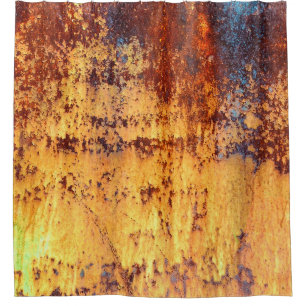 Old metal iron rust background and texture shower curtain