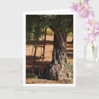 Old Metal Ladder against Olive Tree Card