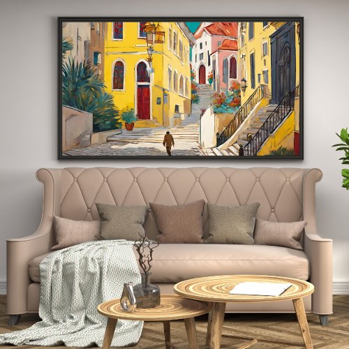 Old mexican city street canvas print