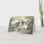 [ Thumbnail: Old Mill and Waterway Birthday Greeting Card ]